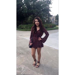 Romper with bell sleeves